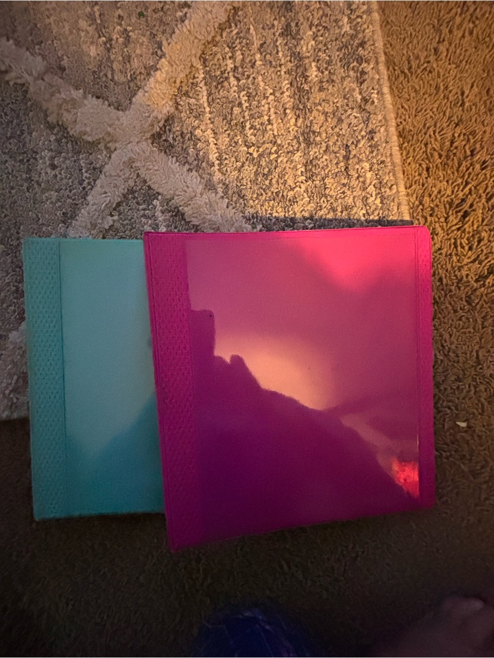 Pink and Teal binders